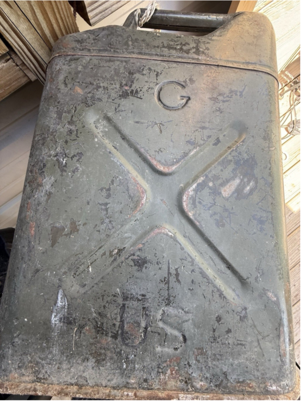 VINTAGE MID CENTURY US MILITARY GJERRY CAN GAS CONCO CAN 854E